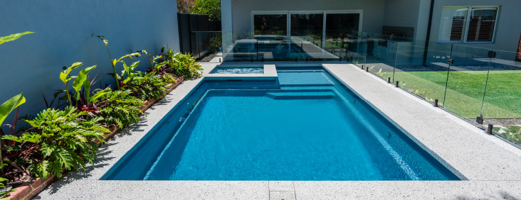 fibreglass pool area